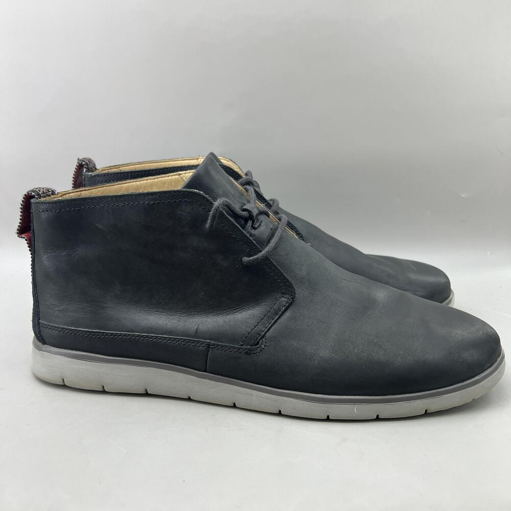 UGG Freamon Waterproof Chukka Boots Men Size 14 Black Leather Ankle Comfort Shoe
